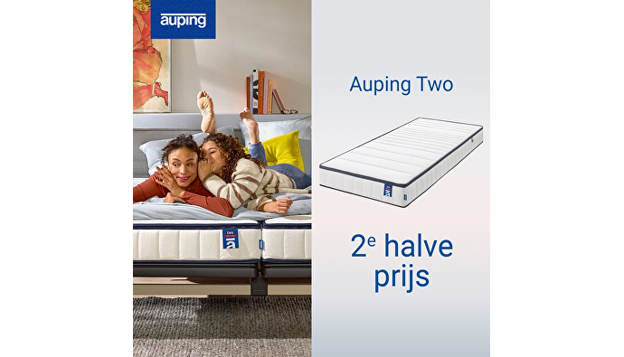 Auping Actie: tweede One of Two matras nu voor de helft bij Kwakernaat Bedden