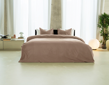 Kayori Dekbedovertrek Saya Katoensatijn Mokka